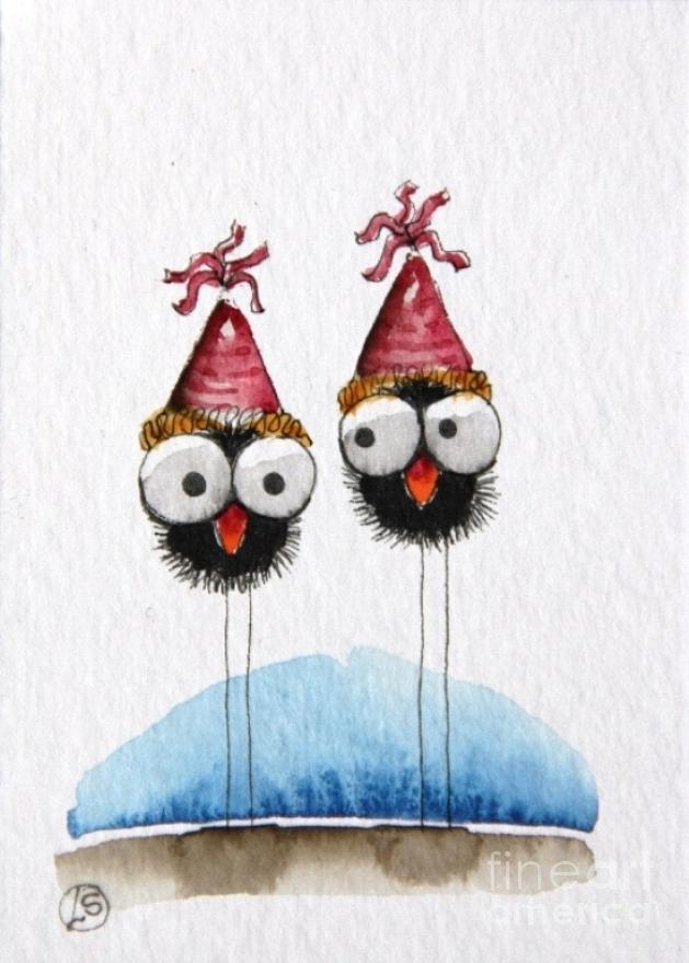 Party Hats Painting by Lucia Stewart