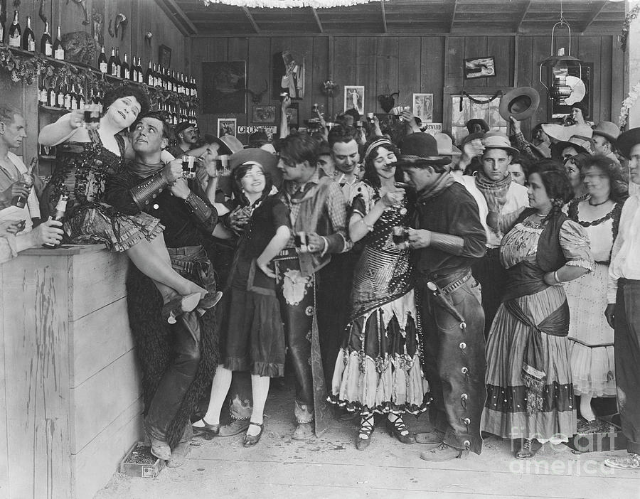 Party In Western Saloon Photograph by Bettmann