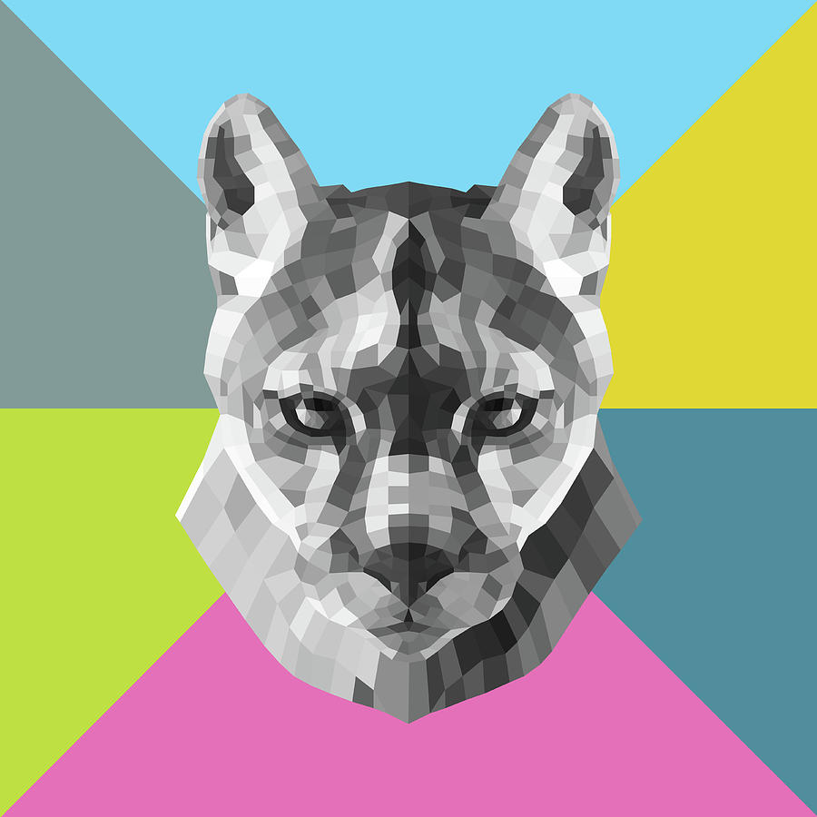 Mountain Lion Digital Art - Party Mountain Lion by Naxart Studio