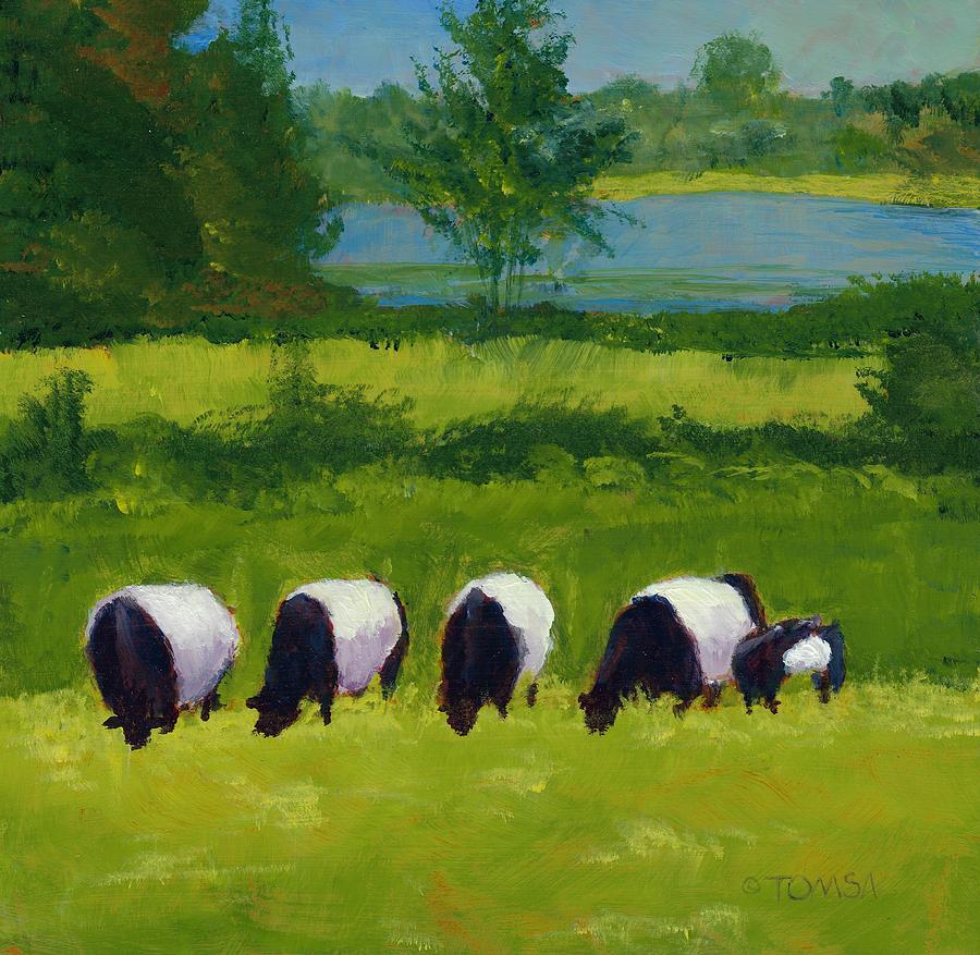 Farm Painting - Party of Five by Bill Tomsa