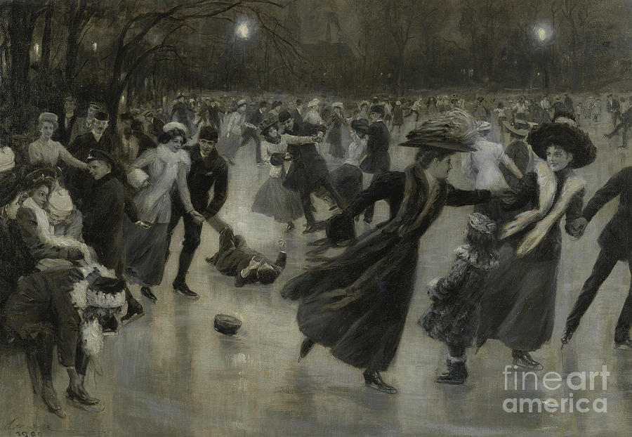 Party On The Ice, 1909 Drawing by Heritage Images