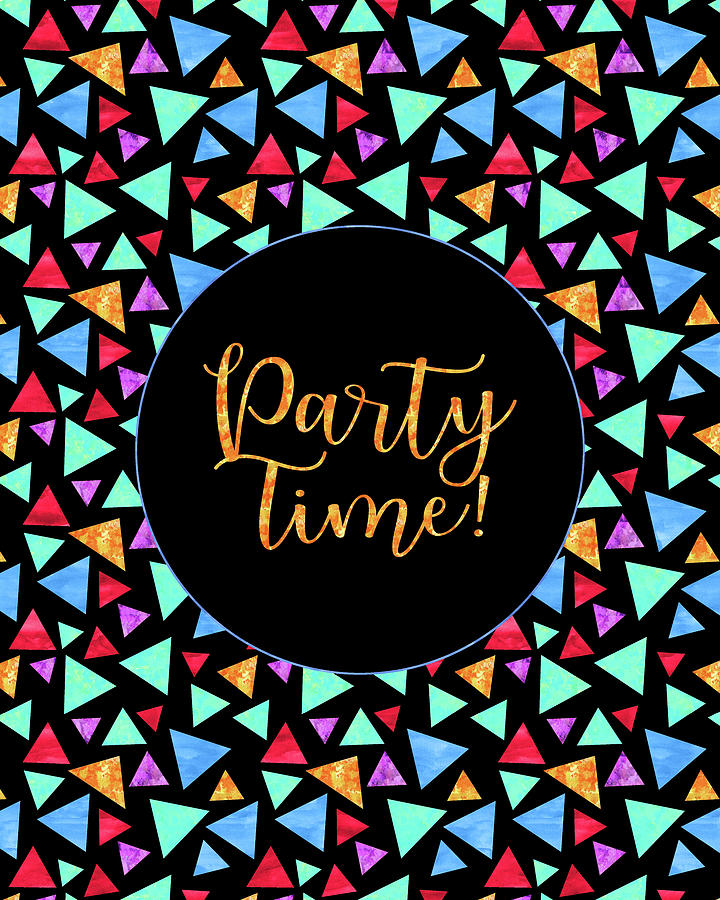 Typography Digital Art - Party Time Bag by Tina Lavoie