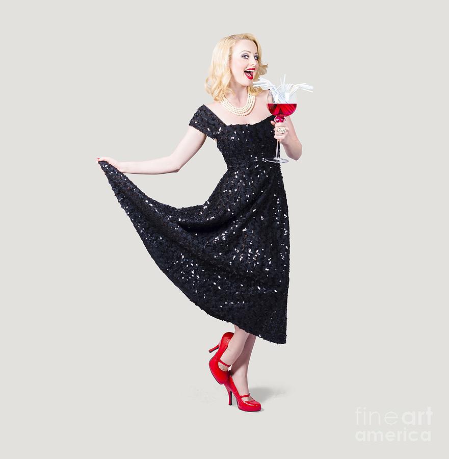 Party woman in a black sequin dress Photograph by Jorgo Photography
