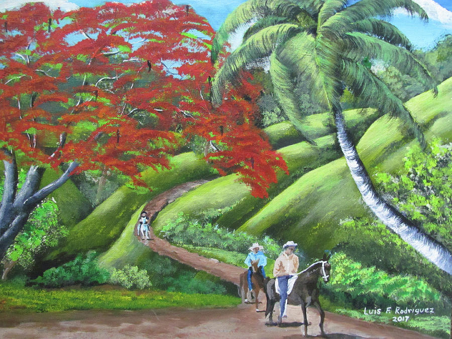 Paseo A Caballo Painting by Luis F Rodriguez