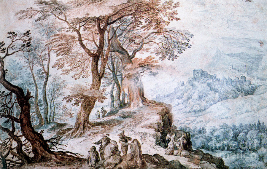 Passage Through Landscape, C1588-1625 Drawing by Print Collector