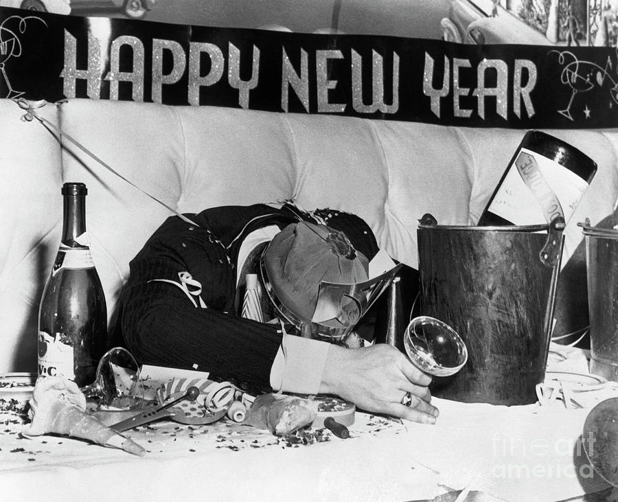 Passed-out New Years Eve Reveler Photograph by Bettmann