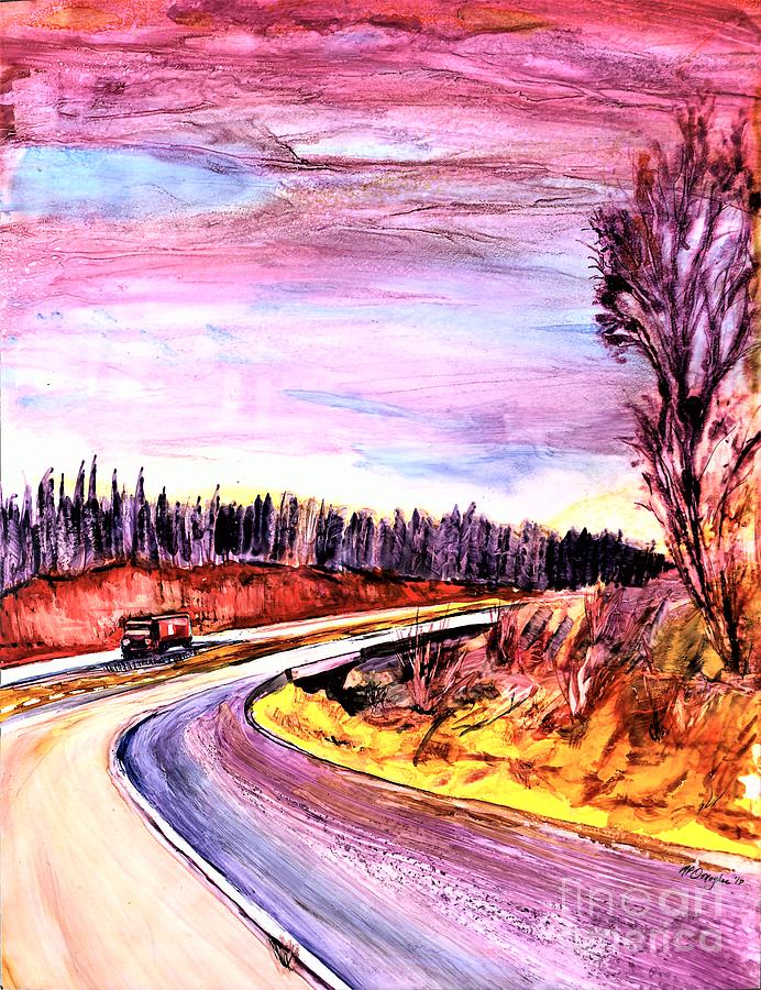 Trucker Paradise -highway-travel Painting