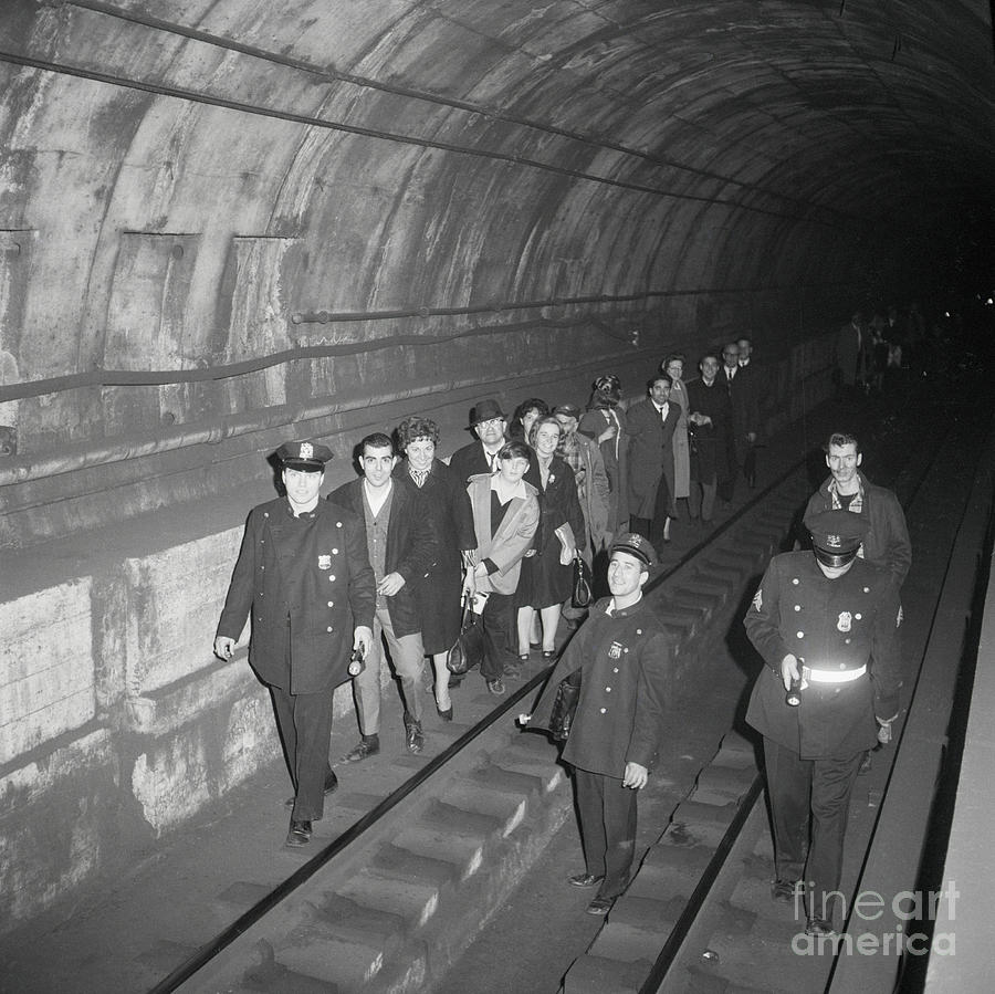 Passengers Being Lead Through Subway Photograph by Bettmann