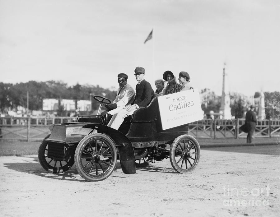 Passengers In 1903 Cadillac Photograph by Bettmann