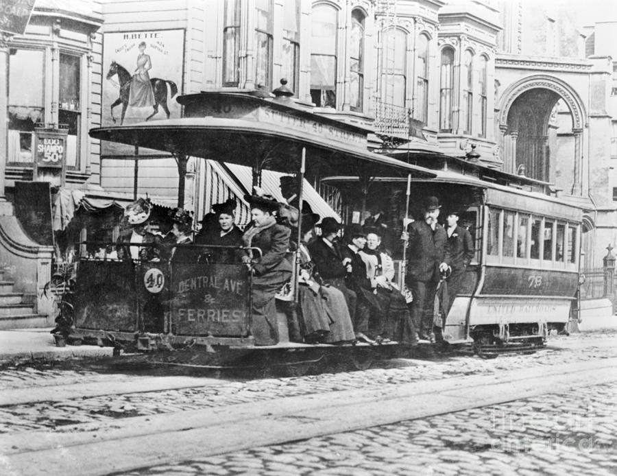 Passengers Riding Cable Car Photograph by Bettmann