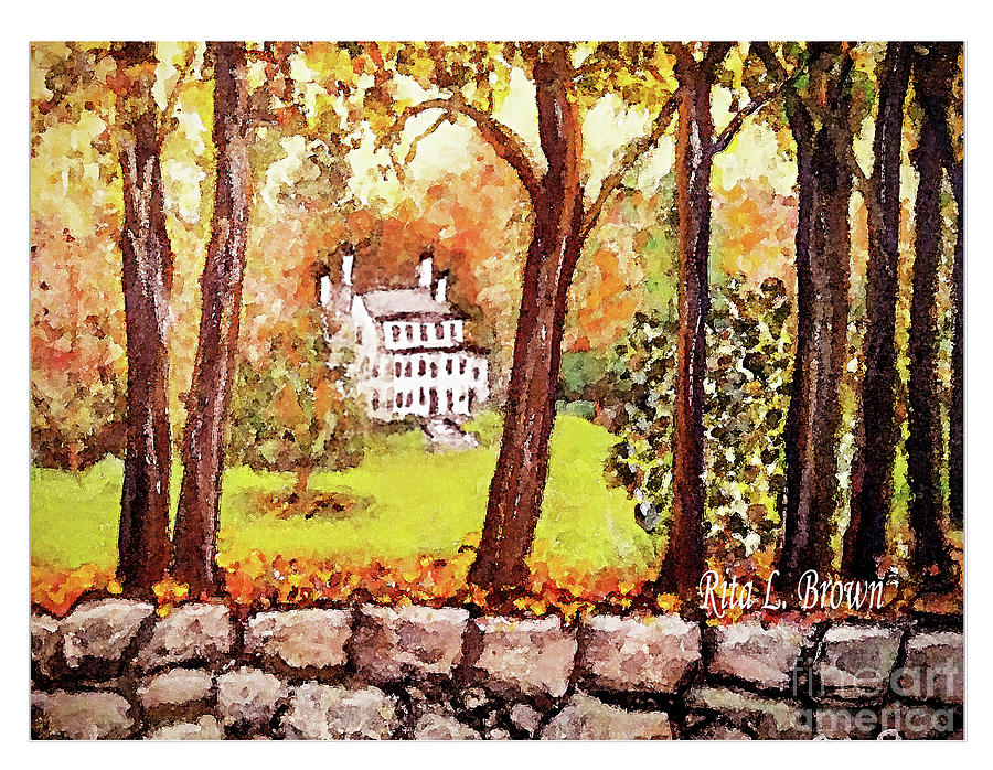 Passing by the Lyman House Painting by Rita Brown