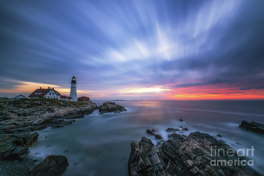 Passing Time at Portland Head Light  Photograph by Michael Ver Sprill