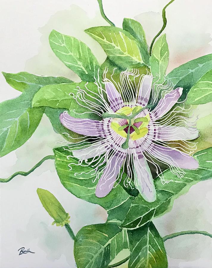  Passion Flower Painting by Beth Fontenot