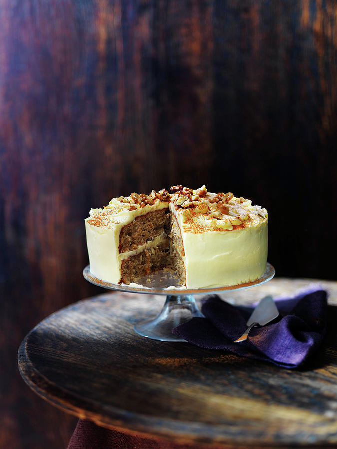 Passion Fruit Sponge Cake With Walnuts Photograph by Karen Thomas
