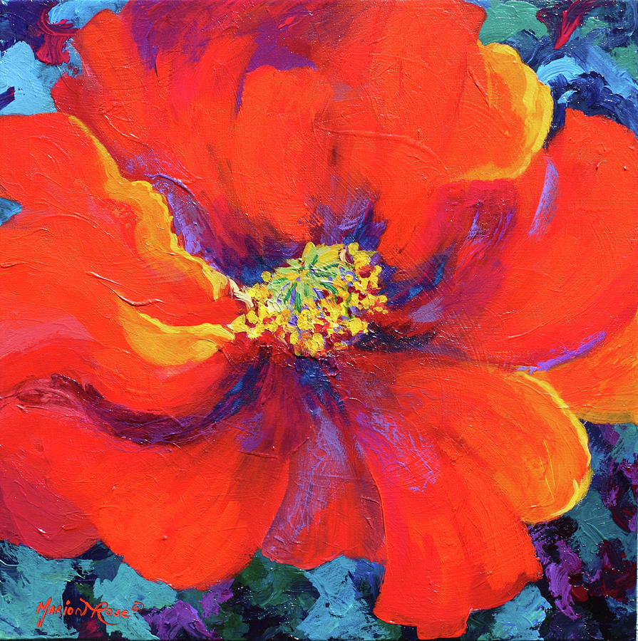 Nature Painting - Passion Poppy by Marion Rose
