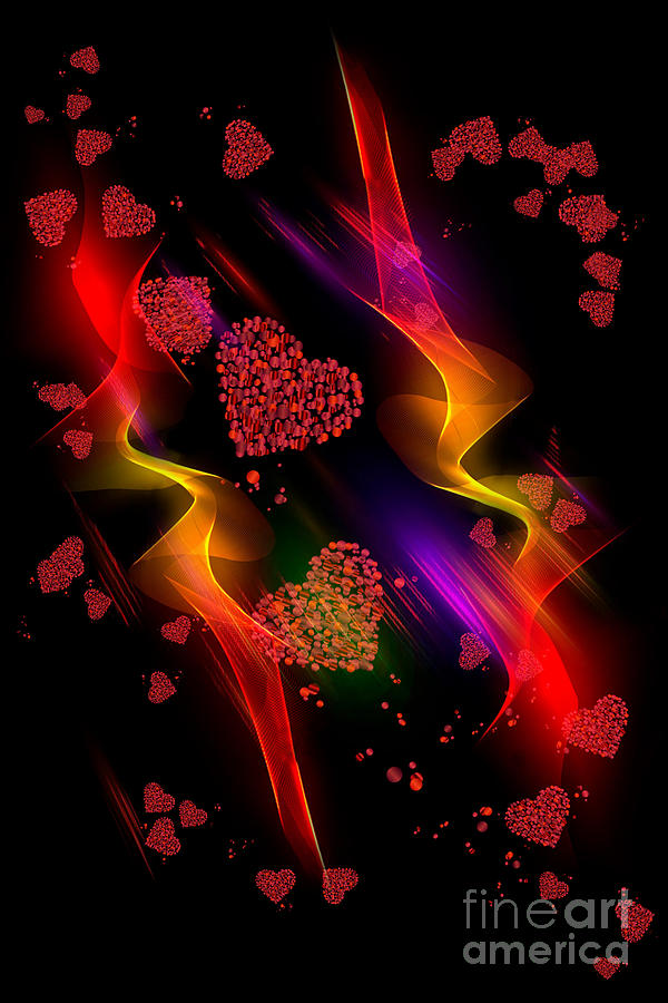 Passionate Hearts Digital Art by Rachel Hannah