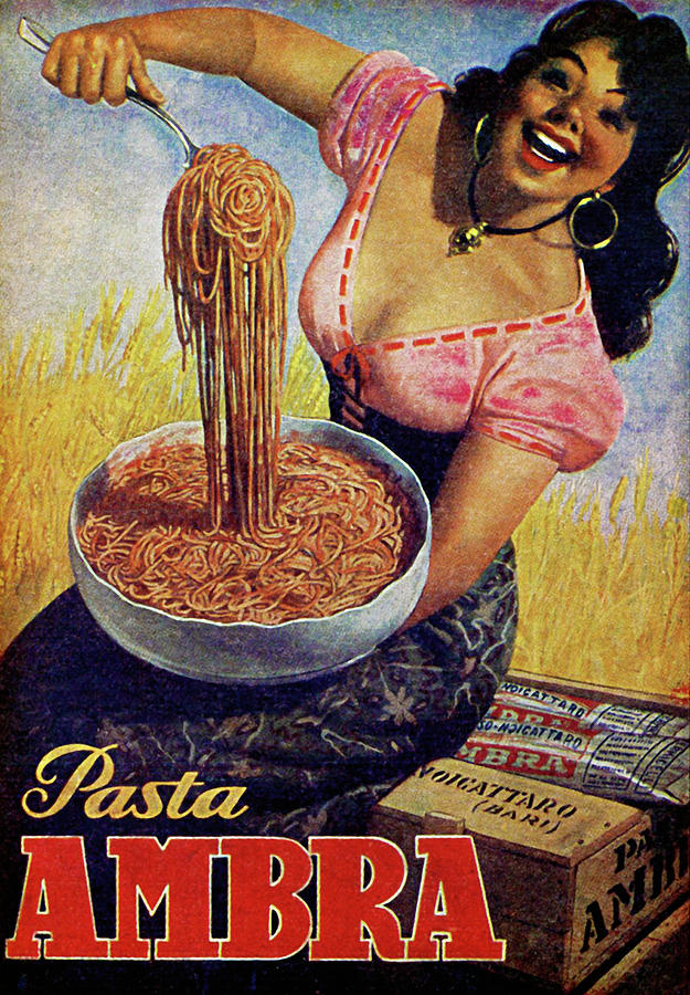 Woman Mixed Media - Pasta Ambra by Vintage Lavoie