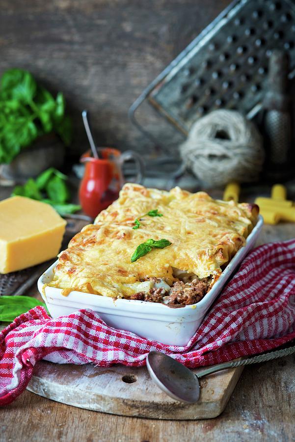 Pasta Bake With Bolognese Sauce And Cheese Photograph by Irina Meliukh