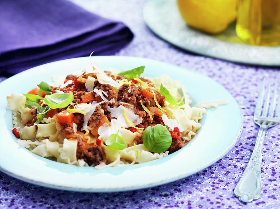 Pasta With Bolognese Sauce Photograph by Martin Dyrlv