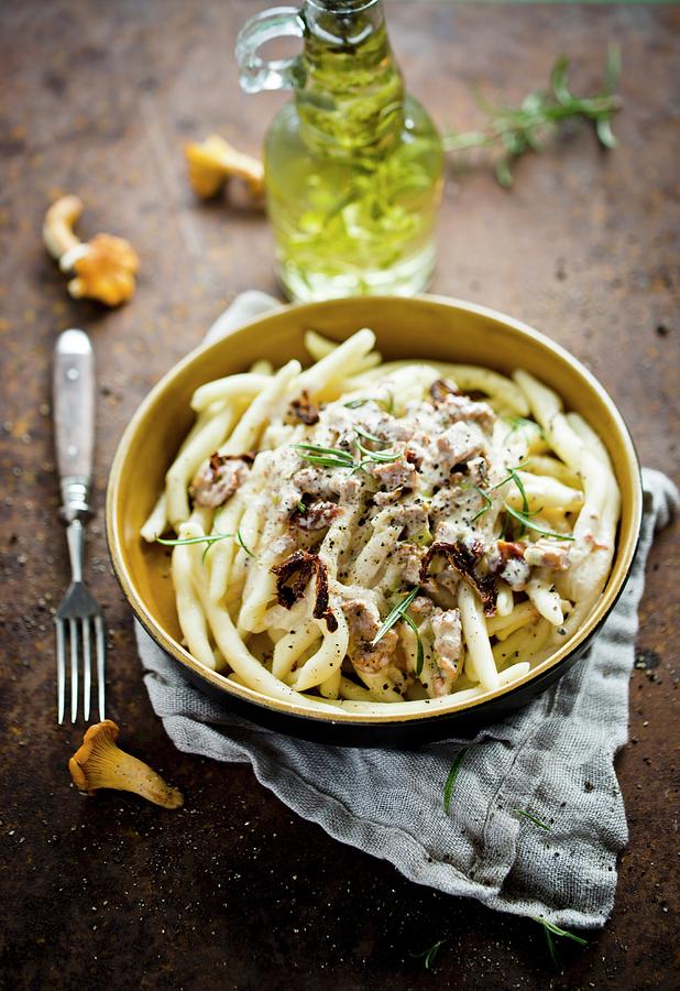Pasta With Chanterelle Sauce Photograph by Dorota Indycka