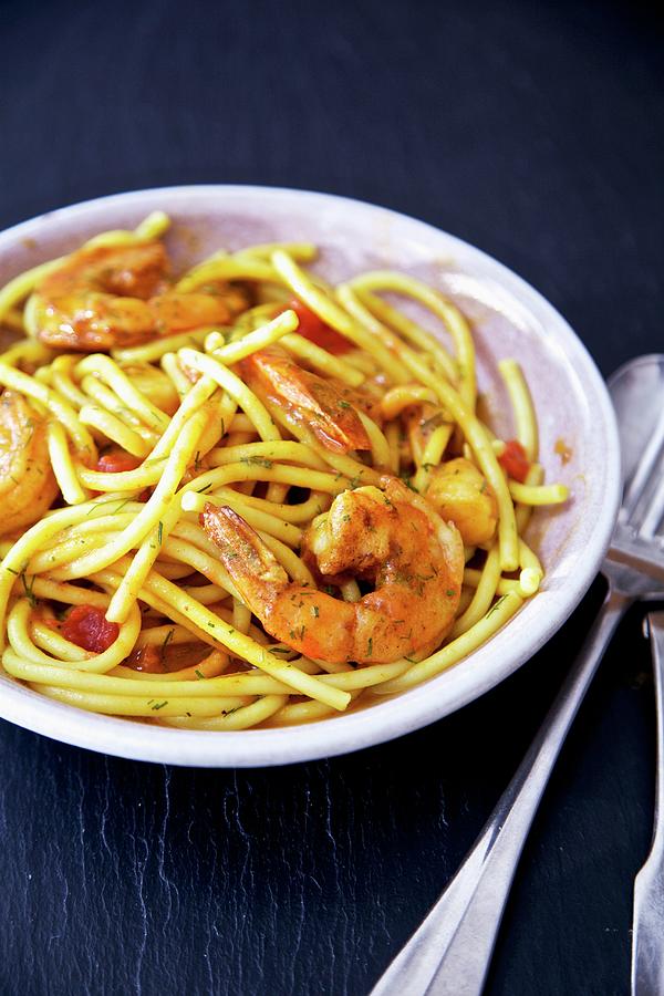 Pasta With Prawns Photograph by Andre Baranowski