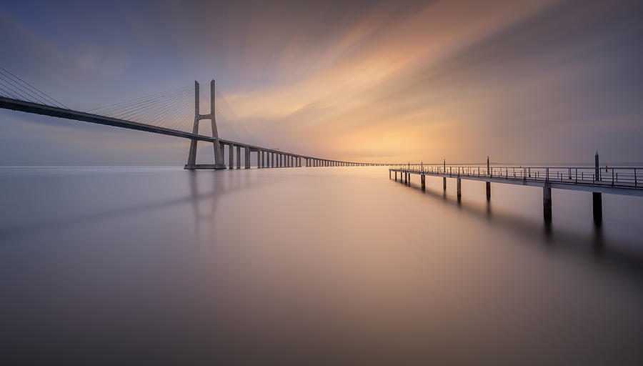 Architecture Photograph - Pastel Bridge by Jorge Ruiz Dueso