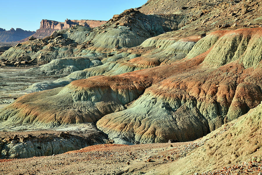 Pastel Colors of Bentonite Dunes in Utah Photograph by Ray Mathis