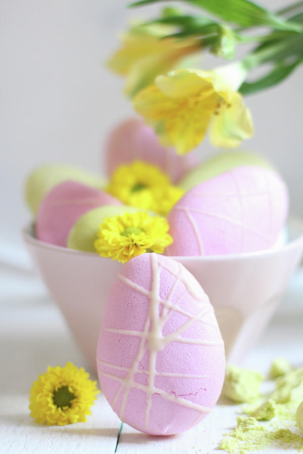 Pastel Coloured Meringue Biscuits For Easter Photograph by Sylvia E.k Photography
