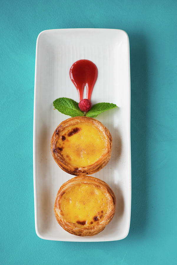 Pastel De Nata puff Pasty Filled With Vanilla Cream, Portugal Photograph by Nitin Kapoor