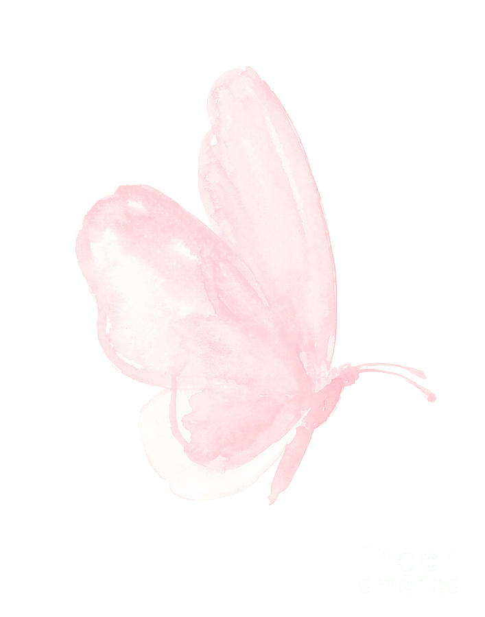 Pastel pink butterfly facing right Painting by Joanna Szmerdt - Pixels