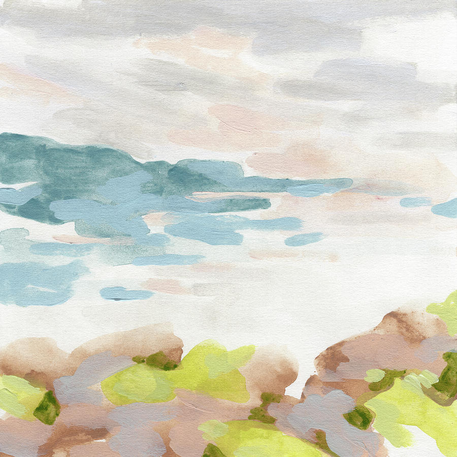 Pastel Shoreline I Painting by June Erica Vess