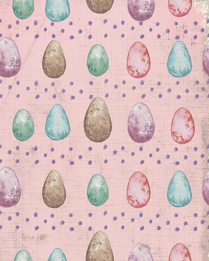Spring Mixed Media - Pastel Spring Egg Stripe Pattern by Elizabeth Medley