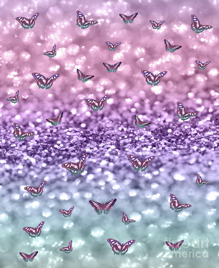 Pastel Unicorn Butterfly Glitter Dream #3 #shiny #decor #art Digital ...