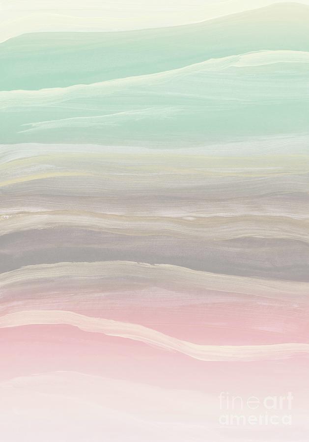 Abstract Digital Art - Pastel Watercolor Waves Abstract #1 #painting #decor #art  by Anitas and Bellas Art
