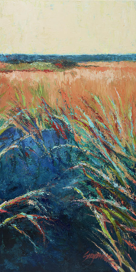 Landscape Painting - Pastel Wetlands II by Suzanne Wilkins