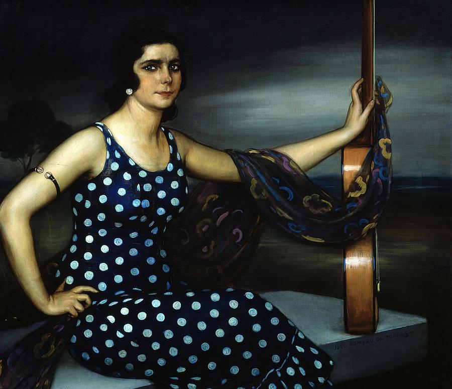Pastora Imperio, ca. 1922, Oil on canvas, 95 x 110 cm. JULIO ROMERO DE TORRES . Painting by Julio Romero de Torres -1874-1930-