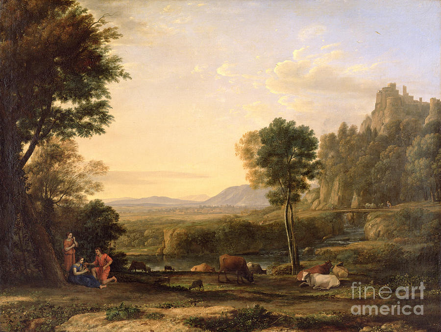 Arcadia Painting - Pastoral Landscape, 1645 by Claude Lorrain