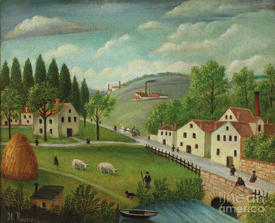 Pastoral Landscape With Stream Drawing by Heritage Images - Fine Art ...