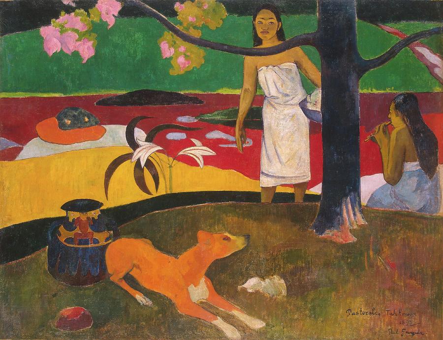 Pastorales Tahitiennes. Painting by Eugene Henri Paul Gauguin -1848-1903-