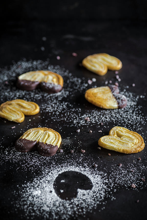 Pastry Biscuits With Powdered Sugar And Dark Chocolate Photograph by M. Nlke