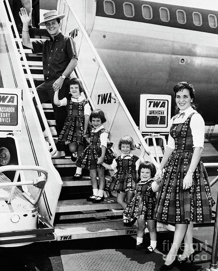 Pat Boone And Family Boarding Airplane Photograph by Bettmann