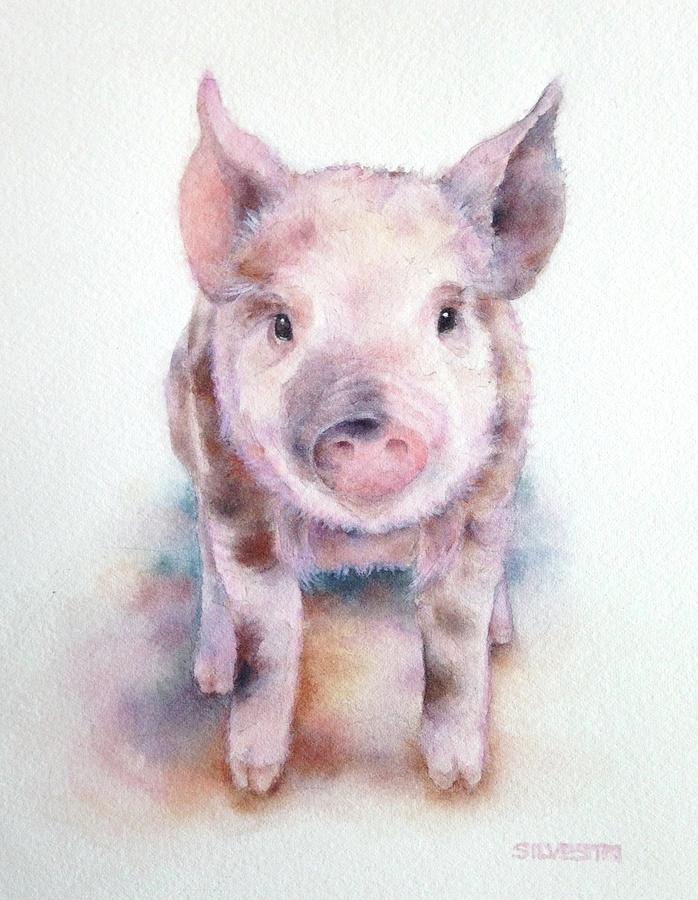 Patches Pig Painting by Teresa Silvestri
