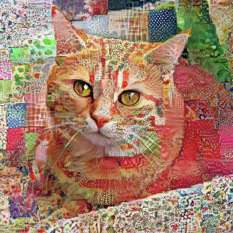 Patches the Ginger Quilted Cat Photograph by Peggy Collins