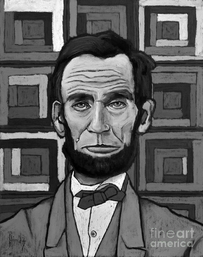 Patchwork Lincoln - B And W Painting By David Hinds - Fine Art America