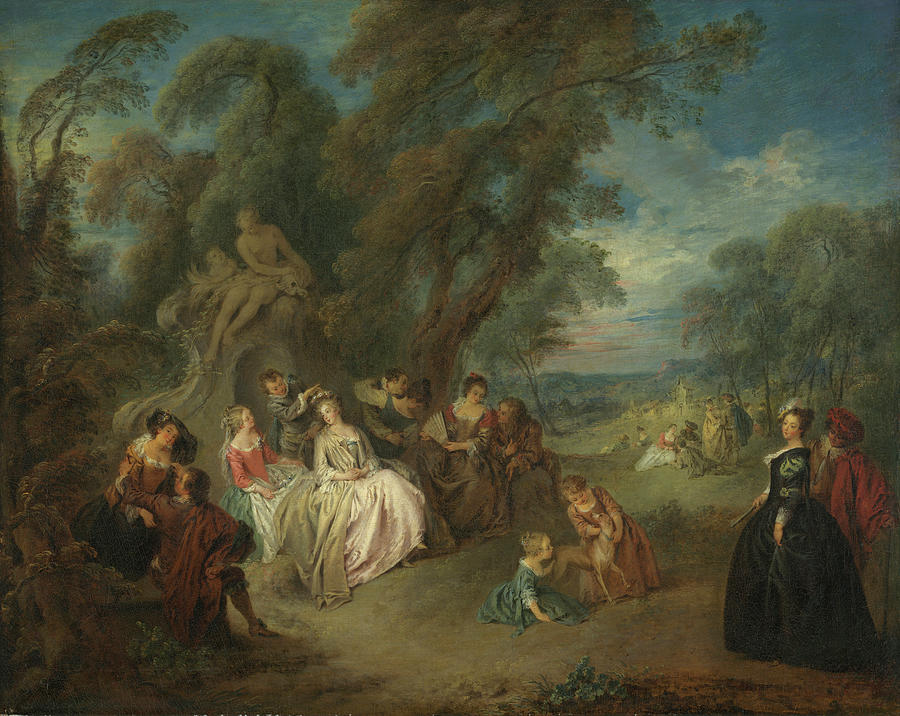 Fete Champetre, C1730 Painting by Jean-baptiste Joseph Pater - Fine Art ...