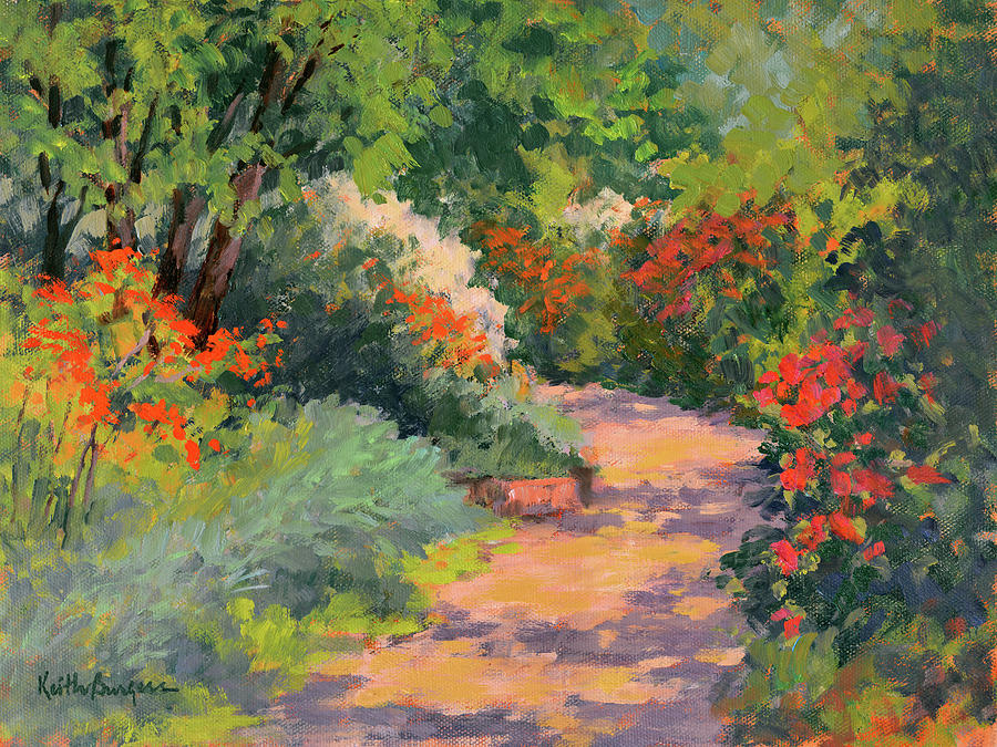 Path At Hamilton Gardens Painting by Keith Burgess - Fine Art America