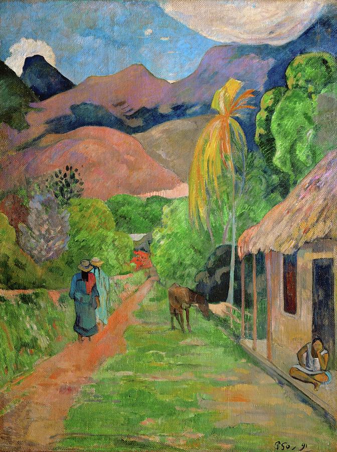 Path in Papeete, called rue du Tahiti. Oil on canvas -1891- 115.5 x 88.5 cm Cat. W 441. Painting by Eugene Henri Paul Gauguin -1848-1903-