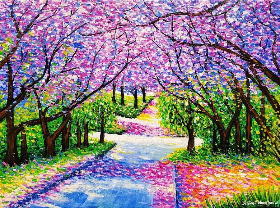 Path Of Jacaranda Trees #3 Painting
