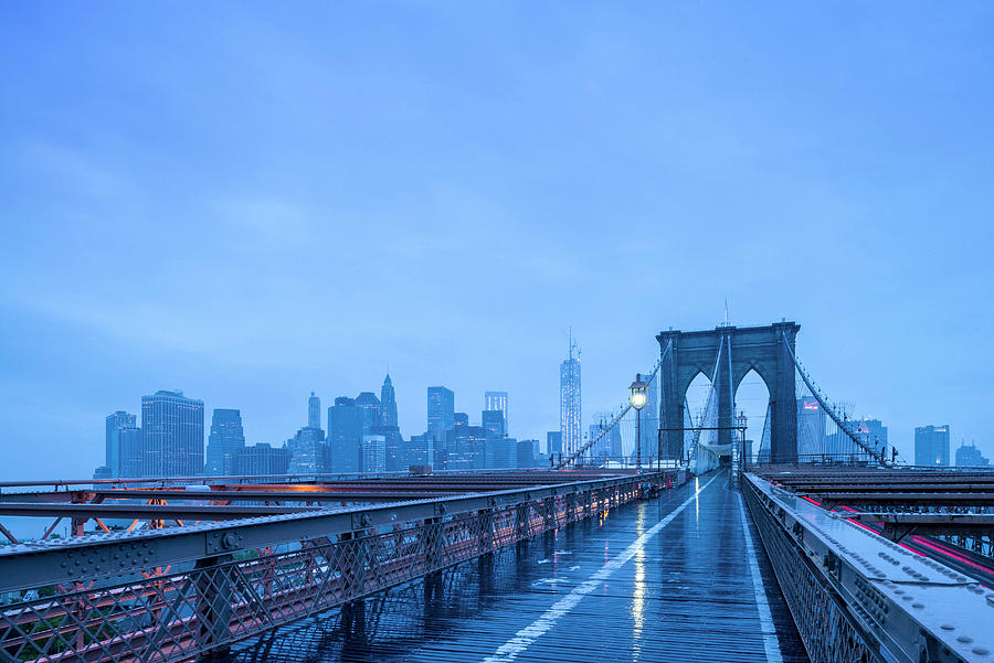 Path On Brooklyn Bridge, Nyc Digital Art by Arcangelo Piai