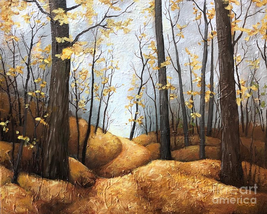 Path to autumn Painting by Inese Poga